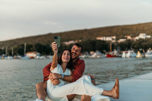 Elegant couple enjoying summer