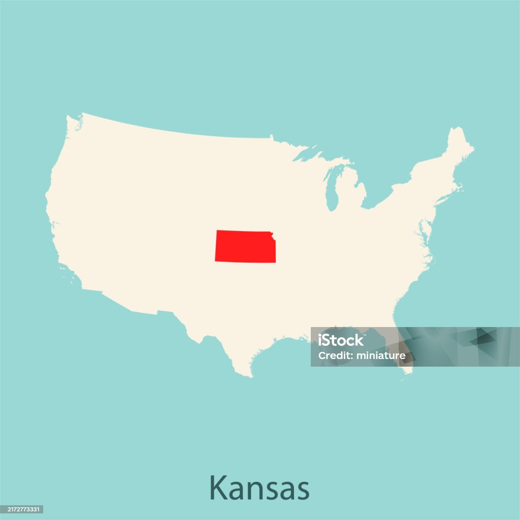 Kansas Nap Kansas Map Stock Illustration - Download Image Now - Abstract, American ...
