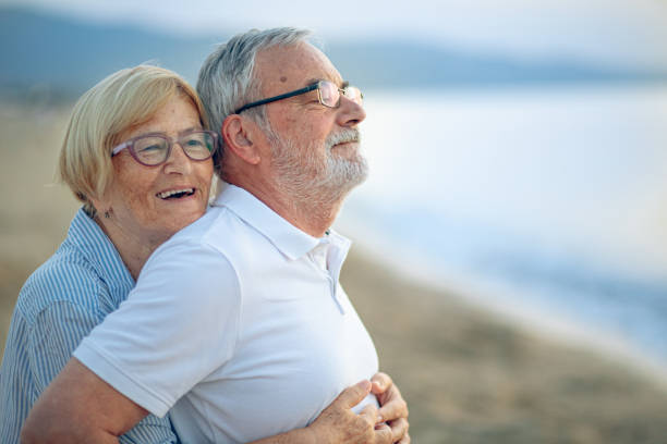 istock Loving senior couple on a beach 2172778771