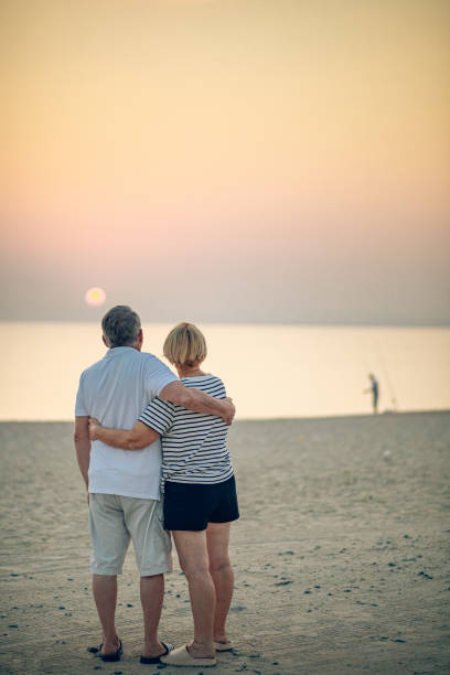 istock Loving senior couple on a beach 2172778846