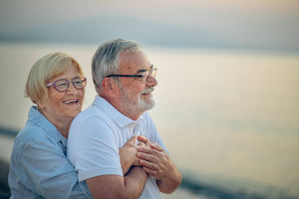 istock Loving senior couple on a beach 2172779008