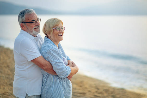 istock Loving senior couple on a beach 2172781243