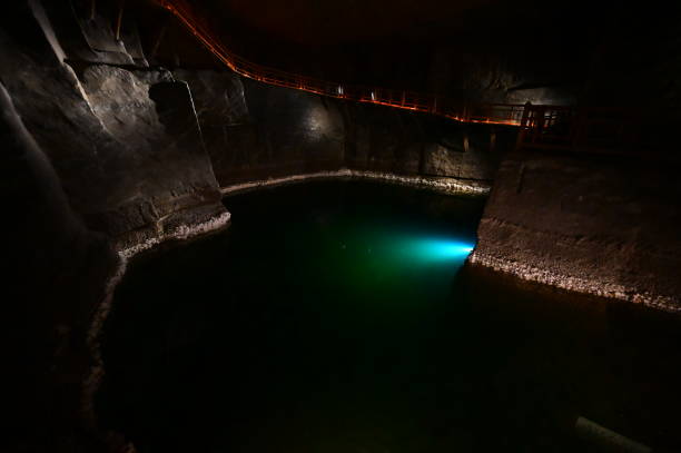 Underground lake at a salt mine in Poland