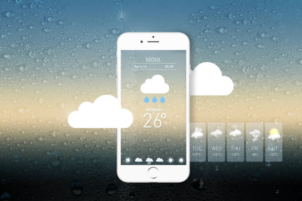 Mobile Weather Forecast, rainy, forecast, weather icon Background