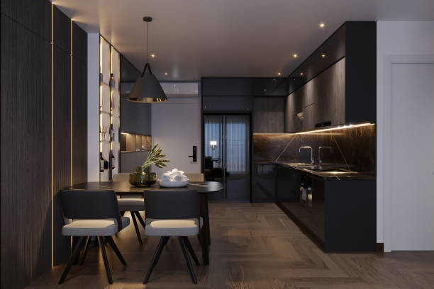 istock Interior Design for Apartment with Small Kitchen and dining space 2172781931