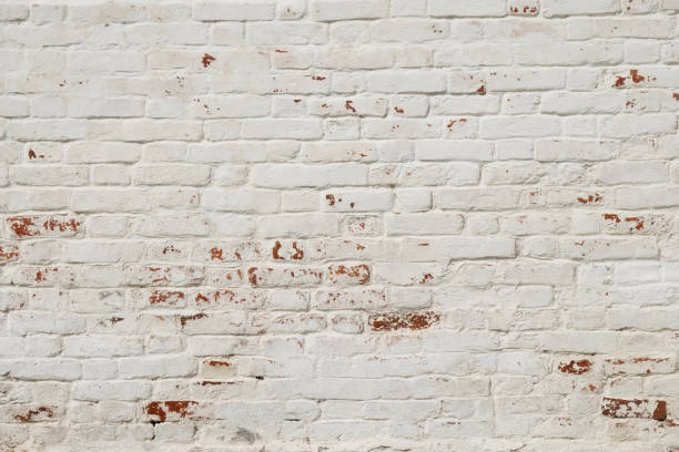 istock Background, old brick wall white with shades of red 2172784865