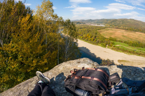 Scenic Overlook with Autumn Foliage hiking concept