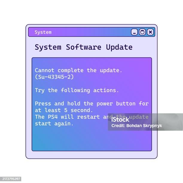 Information Window Message System Software Update Window With Information Old Error Message On ...