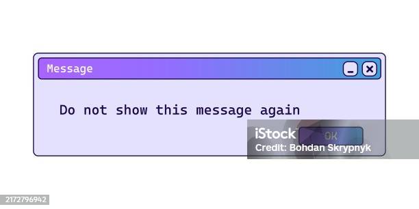 Old Error Message With Gradient In Purple Color Stock Illustration ...