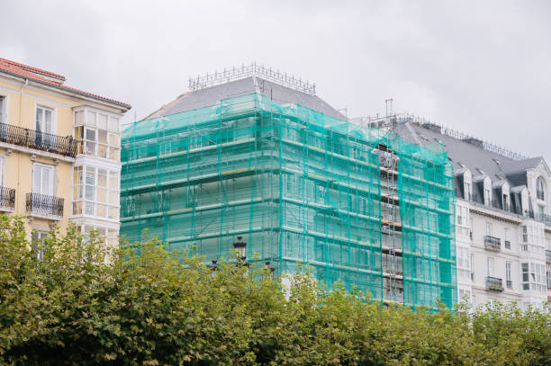 Madrid, Spain - July 3, 2021: Luxury new apartment building in central Madrid.