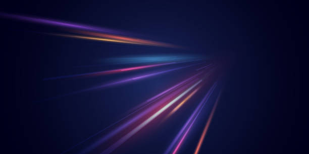 istock Luminous neon lines of speed. Light glowing effect. Abstract motion lines red and blue. Light trail wave, fire path trace line, car lights, optic fiber and incandescence curve twirl 2172798695