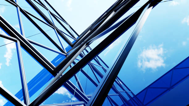 3d rendering of modern architecture, Skyscraper corporate office building with glass window