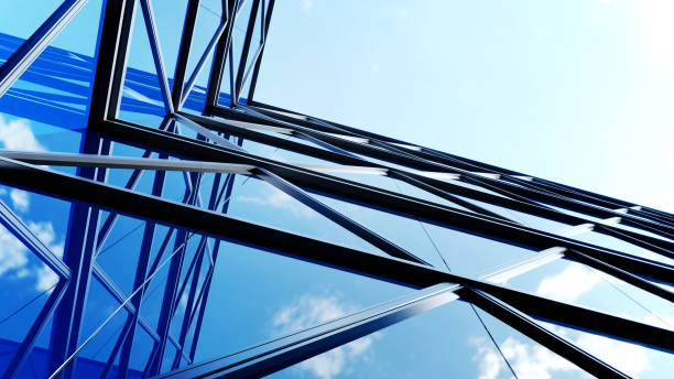 istock 3d rendering of modern architecture, Skyscraper corporate office building with glass window 2172799138