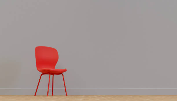 istock empty red chair on gray background, job vacant, 3d rendering. 2172801119