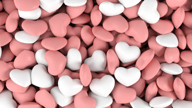 istock Pink and white hearts background. 2172801496