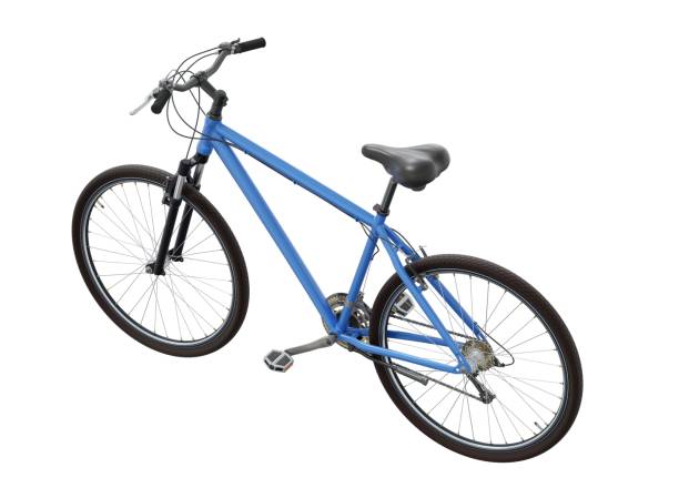 istock Blue bicycle, side top view isolated on white background, 3D illustration 2172802055