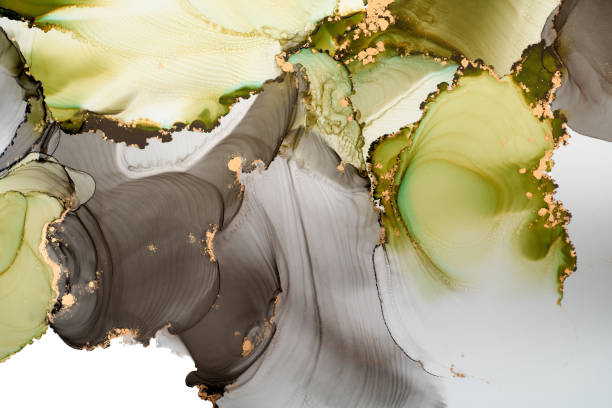istock Natural  luxury abstract fluid art painting in alcohol ink technique. Tender and dreamy  wallpaper. Mixture of colors creating transparent waves and golden swirls. For posters, other printed materials 2172803974
