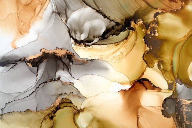 istock Natural  luxury abstract fluid art painting in alcohol ink technique. Tender and dreamy  wallpaper. Mixture of colors creating transparent waves and golden swirls. For posters, other printed materials 2172804042