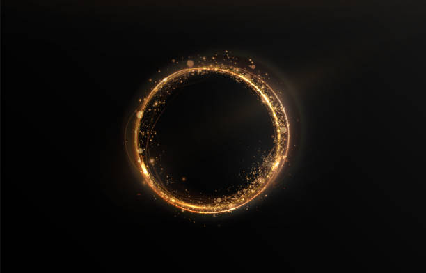 istock Vector light line effect of golden circle. Luminous fire trail on a transparent background. Light round line with an advantage effect. Golden dust circle light. Christmas frame. 2172804439