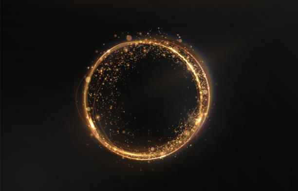 istock Vector light line effect of golden circle. Luminous fire trail on a transparent background. Light round line with an advantage effect. Golden dust circle light. Christmas frame. 2172804441