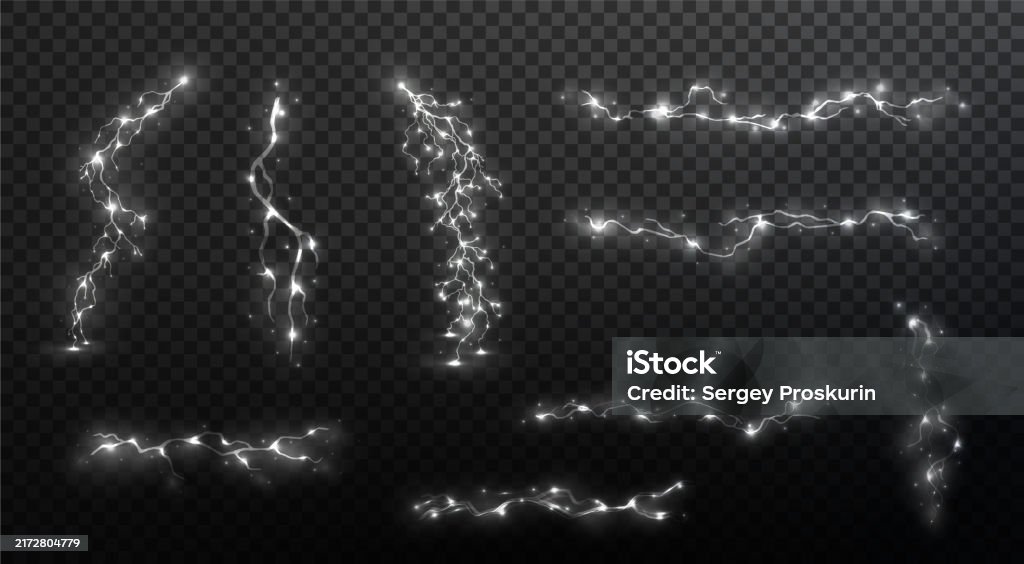 Lightning Line Color Light White Isolated Vector Lightning Magic Light Abstract Lines ...