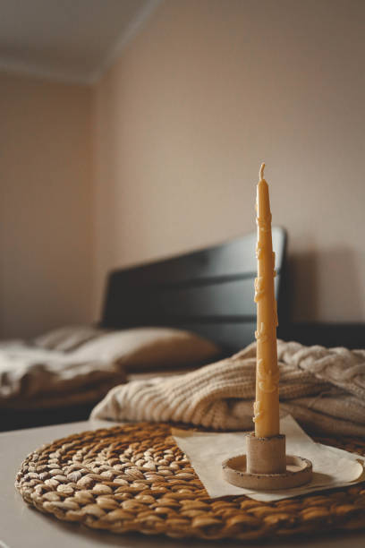 istock Organic Beeswax Candle in a Homey Atmosphere 2172808610