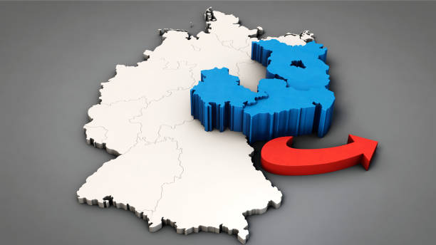 Germany Map With Offset Regions 3D Render