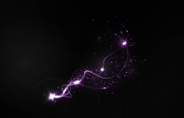 istock Pink comet  with sparkling stars and dust. Powder dust light . Magic shining Pink dust. Fine, shiny dust bokeh part 2172810803