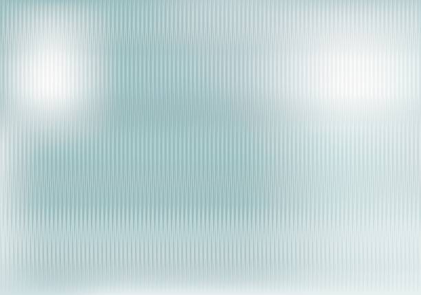 Iridescent ribbed glass texture Iridescent ribbed glass texture, translucent reeded plastic surface, and striped overlay background pattern. Vertical line stripes texture overlay. Vector illustration glass surface stock illustrations