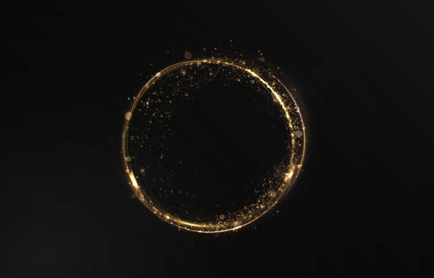 istock Vector light line effect of gold circle. Luminous fire trail on a transparent background. Light round line with an advantage effect. gold dust circle light png. 2172813164