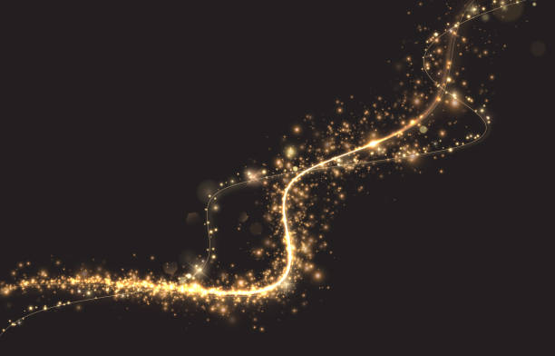 istock Gold curved light line, rope, tape. Smooth festive gold line with light effects. Light golden Twirl . Curve light effect of golden line. Luminous golden spiral png. 2172813461