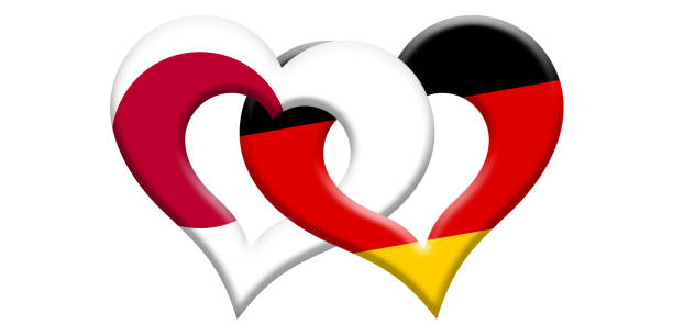 istock Linked hearts for friendship between Japan and Germany 2172817622