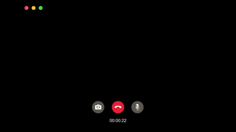 Video Call, Chat Conferencing with Black Screen Background. Online meeting template in the internet world being filmed