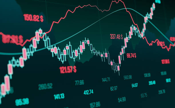 istock Close-up stock exchange concept with charts, graphs and market data. 2172819668