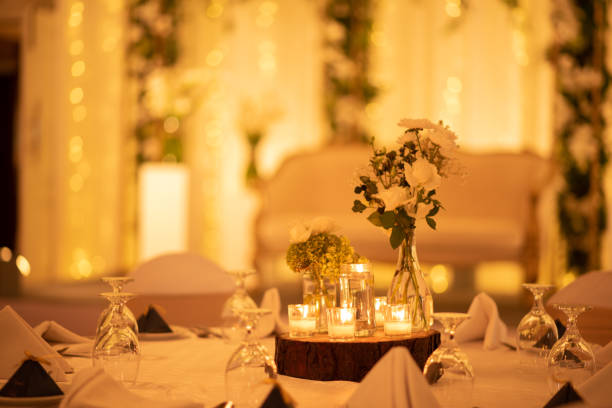 istock Floral decoration with candles 2172827090