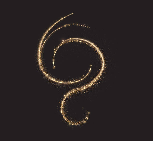 istock Festive Christmas light gold garlands . Decor element for postcards, invitations, backgrounds, business cards. Winter new collection 2024. 2172846394