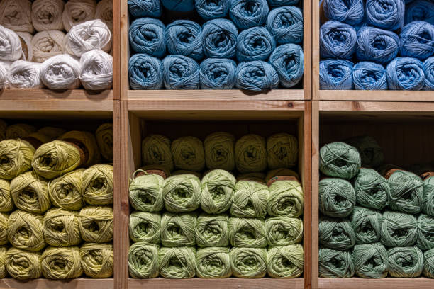 istock Colourful wool displayed in a shop 2172849906