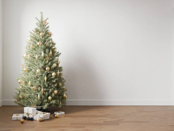 istock Christmas interior home, empty in home design new year, element mockup annual holidays, 3d render 2172856095