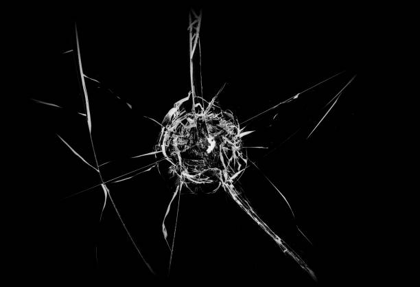 istock Texture of broken glass on a black background 2172857116