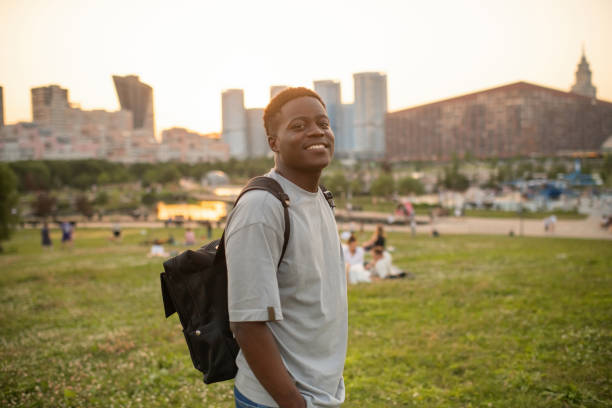 istock Student in a city park in the evening 2172858901