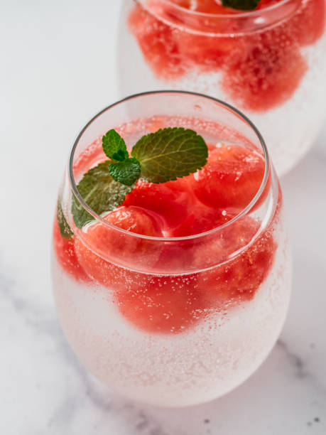 istock Watermelon ice with sparkling water in glasses 2172859402