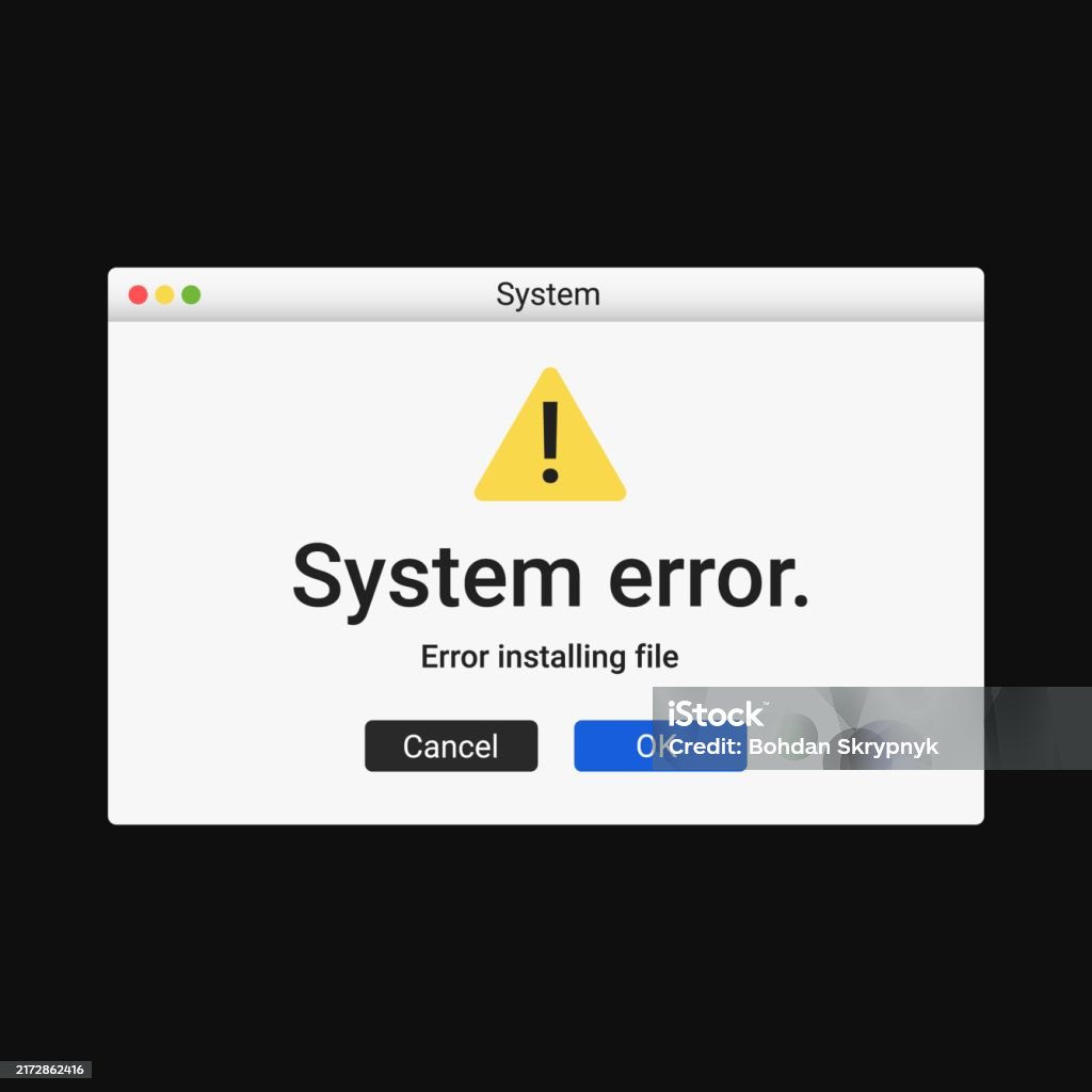 System Error Notification Modern Warning Message Stock Illustration ...