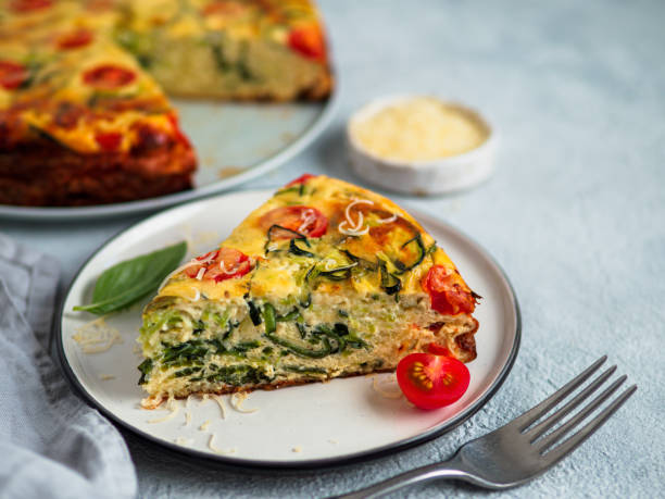istock Piece of zucchini pie, copy space right 2172865692