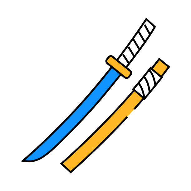 istock katana weapon military icon color illustration 2172870620
