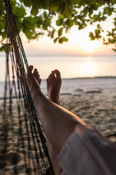 istock Relaxing in a hammock on the beach 2172871731