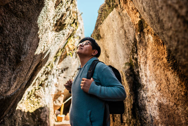 Mature traveler on touristic tour in Cusco, Peru