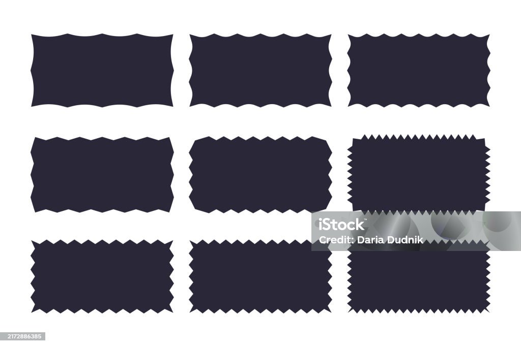 Geometric Textboxes Rectangular Zigzag Text Boxes Set Geometric Shapes With Sharp Edges ...
