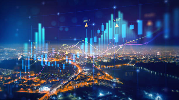 istock Trade technology, and investment analysis.Big data chart on city backdrop.Business development, financial plan and strategy.Analysis finance graph and market chart investment. 2172887195