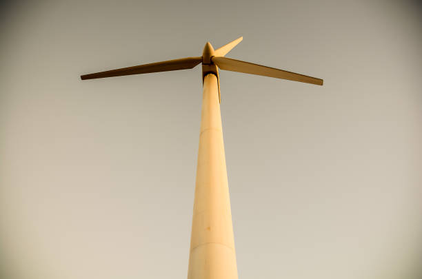 3d render. Windmill isolated on black background.
