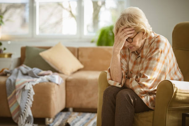 istock Sad senior woman at home 2172888609